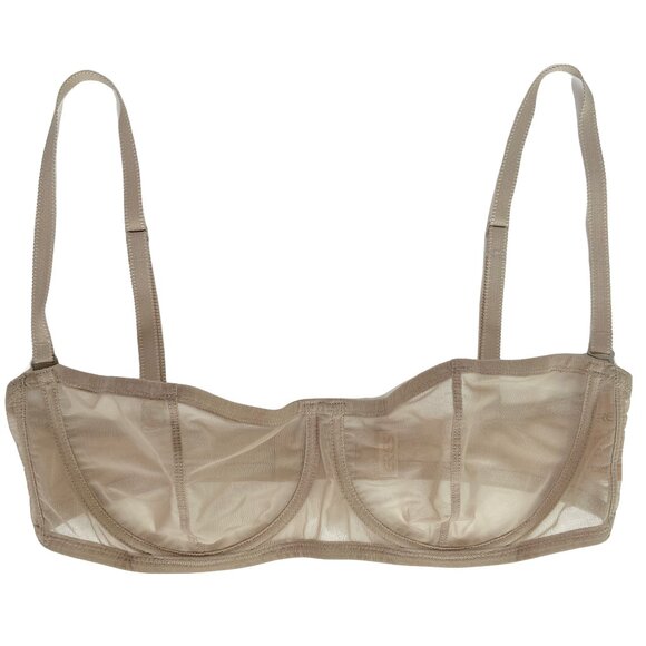 ERES STRETCH TULLE BEIGE NUDE MESH CONVERTIBLE BALCONETTE BRA 36C - Picture 1 of 6